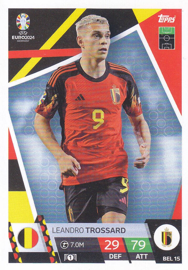Leandro Trossard / Belgien / Topps EM 2024 / Basis Karte / Nr. BEL 15
