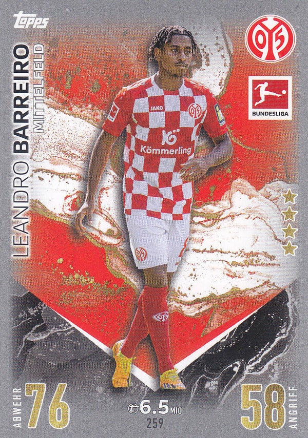 Leandro Barreiro / 1.FSV Mainz 05 / Topps Match Attax 2023 / Basis Karte / Nr.259