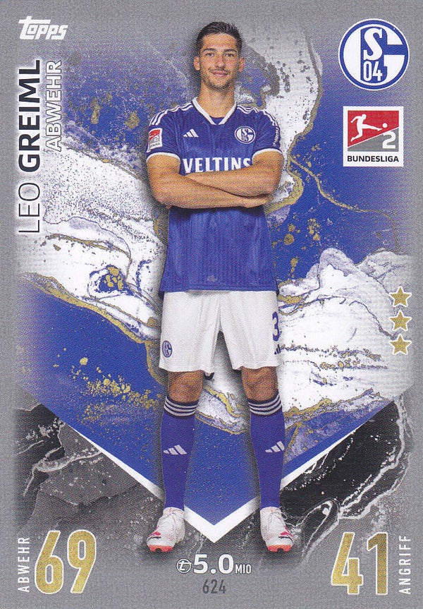 Leo Greiml / FC Schalke 04 / Topps Match Attax Extra 2023 / Basis Karte 2.Liga / Nr.624