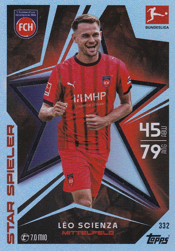 Leo Scienza - FC Heidenheim - Topps  Match Attax 2025 - Star Spieler - Nr. 332