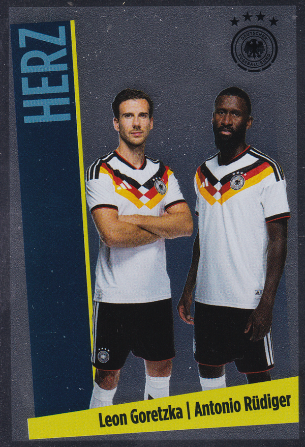 Leon Goretzka & Antonio Rüdiger - Panini - Offizielle DFB Karten 2026 - Herz Glitzer - Nr. 2