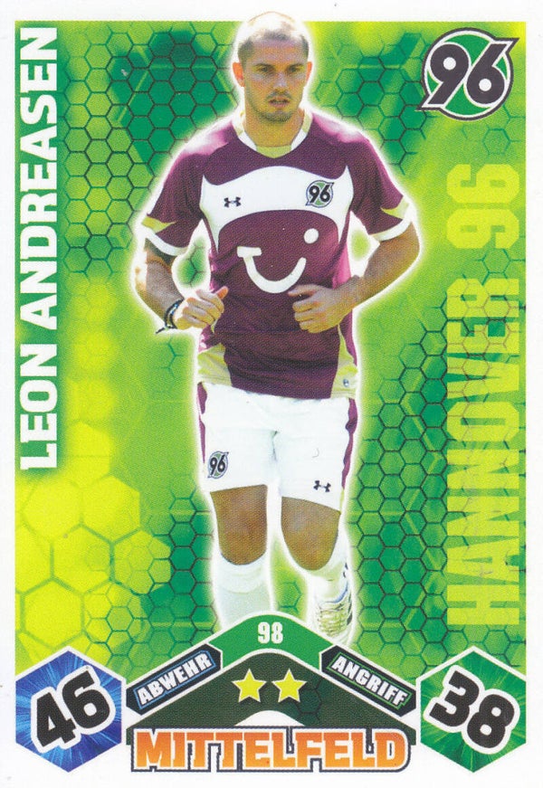Leon Andreasen / Hannover 96 / Topps Match Attax 2010 / Basis Karte / Nr. 98