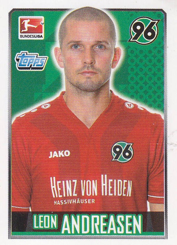 Leon Andreasen / Hannover 96 / Topps Bundesliga 2014 / Basis Bild / Nr. 118