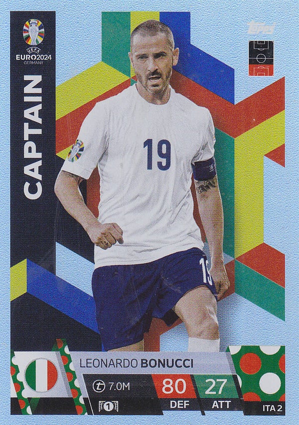 Leonardo Bonucci / Italien / Topps EM 2024 / Captain Karte / Nr. ITA 2