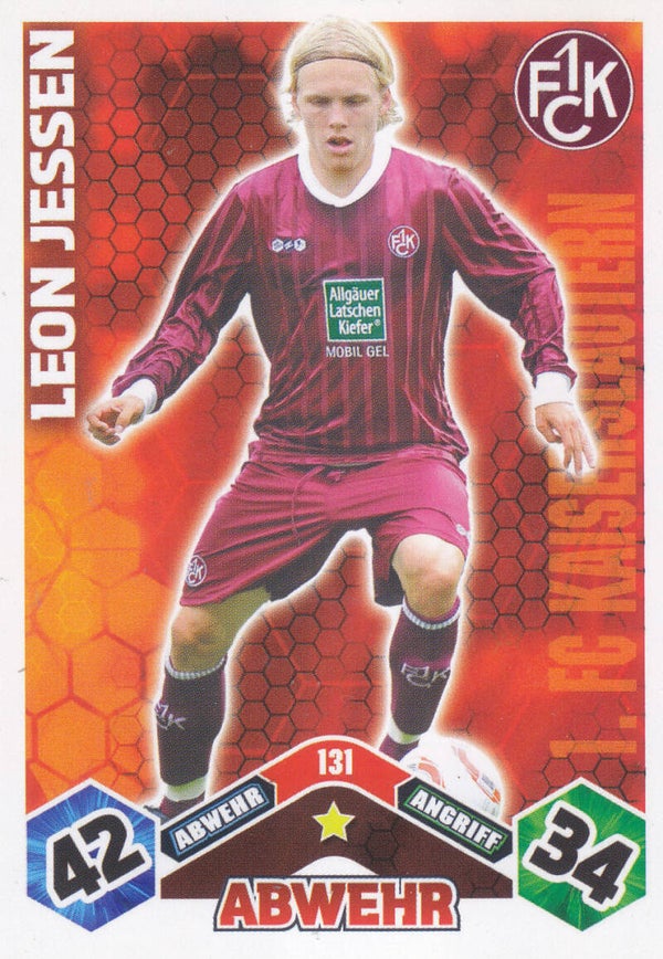 Leon Jessen / 1.FC Kaiserslautern / Topps Match Attax 2010 / Basis Karte / Nr. 131