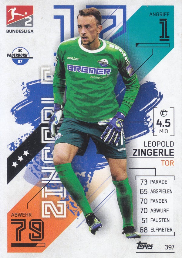 Leopold Zingerle / SC Paderborn / Topps Match Attax 2021 / Basis Karte / Nr. 397
