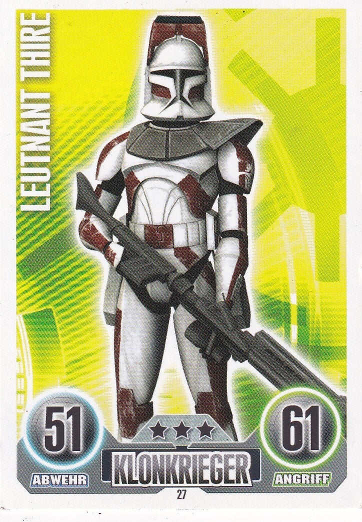 Leutnant Thire / Topps Star Wars Force Attax 2010 / Klonkrieger / Die Republik / Nr. FA 27