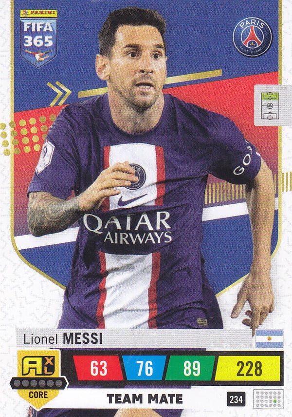 Lionel Messi - Paris Saint Germain -  Panini Fifa 365 Jahr 2023 - Team Mate - Nr. 234