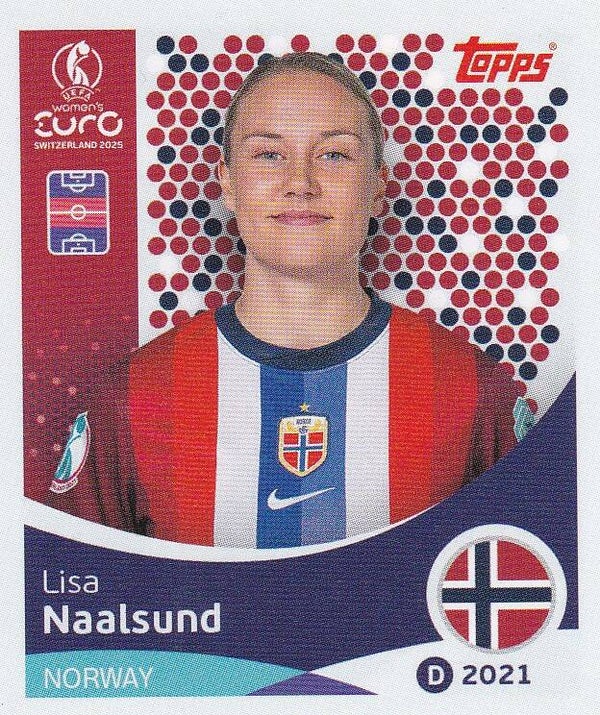 Lisa Naalsund - Norwegen - Topps Frauen EM 2025 - Basis Bild - Nr. 54