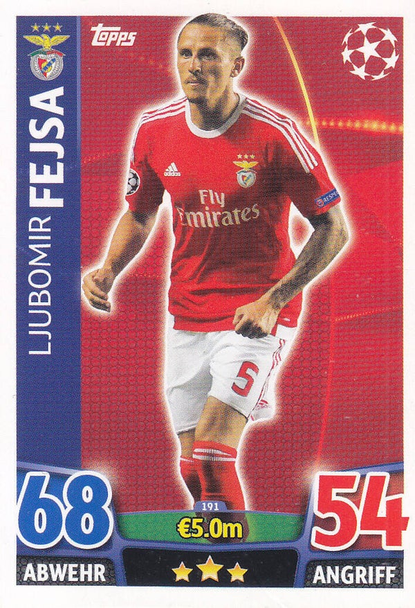 Ljubomir Fejsa / Benfica Lissabon / Topps Champions League 2015 / Basis Karte / Nr. 191