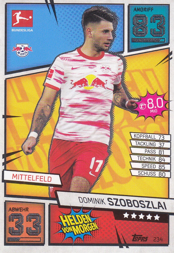 Dominik Szoboszlai / RB Leipzig / Topps Match Attax 2021 / Helden von Morgen / Nr.234