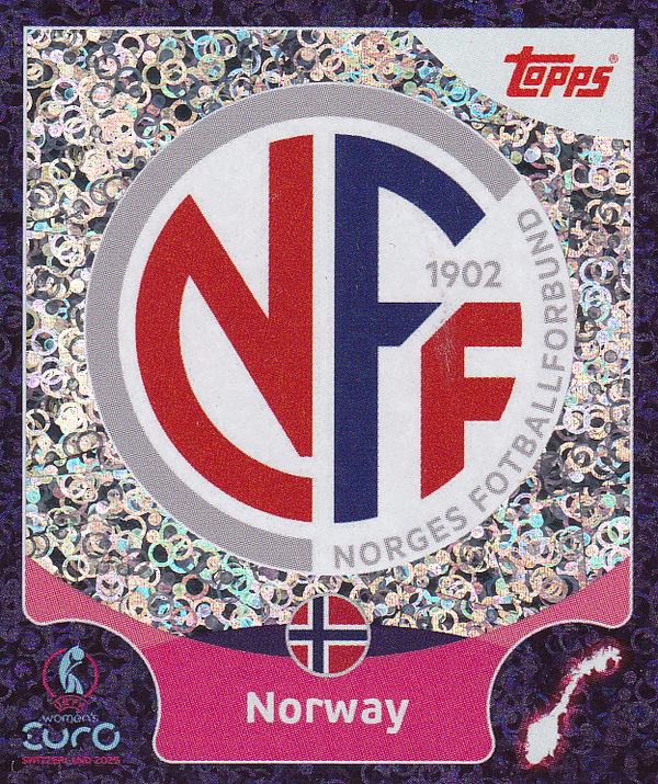 Norwegen - Topps Frauen EM 2025 - Vereinslogo Glitzer - Nr. 16