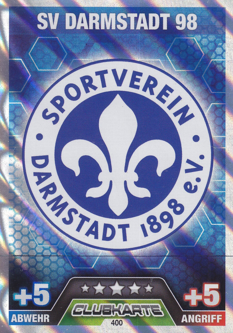 SV Darmstadt 98 / Topps Match Attax 2014 / Vereinslogo Glitzer / Nr. 400