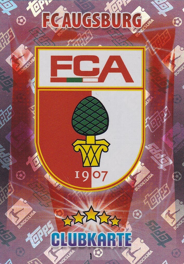FC Augsburg / Topps Match Attax 2015 / Vereinslogo Glitzer / Nr. 1