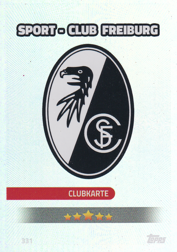 SC Freiburg - Topps Match Attax 2016 - Vereinslogo Glitzer - Nr. 331