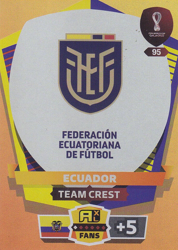 Ecuador / Panini WM 2022 / Vereinslogo Team Crest Karte / Nr.95