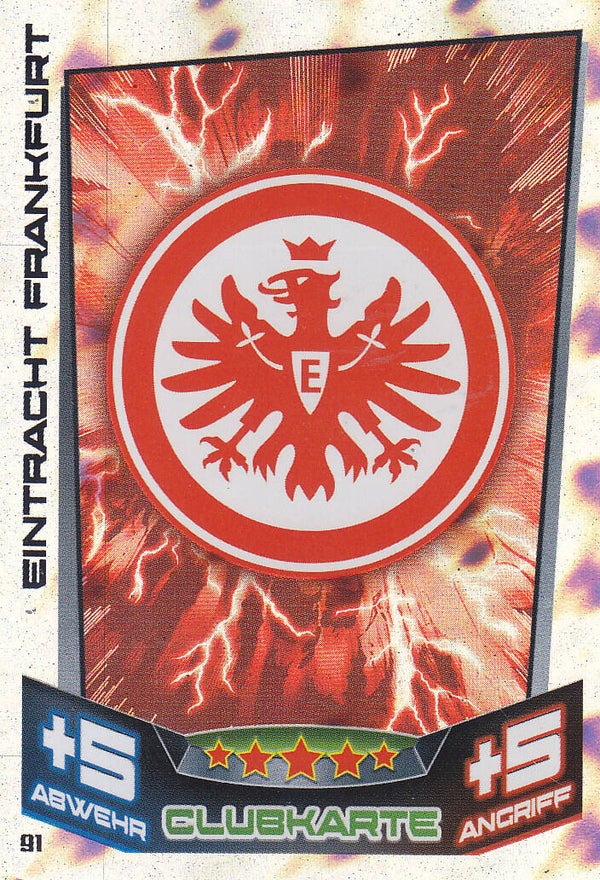 Eintracht Frankfurt - Topps Match Attax 2013 - Vereinslogo Glitzer - Nr. 91