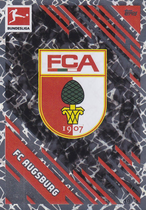 FC Augsburg / Topps Match Attax 2022 / Vereinslogo Clubkarte / Glitzer / Nr. 19