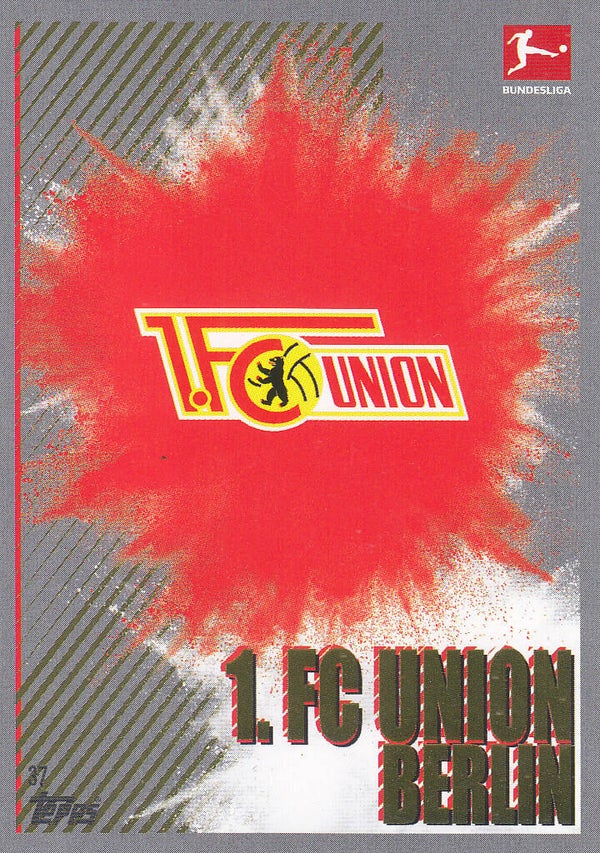 1.FC Union Berlin - Vereinslogo Clubkarte - Topps Match Attax 2023 - Glitzer Karte - Nr. 37
