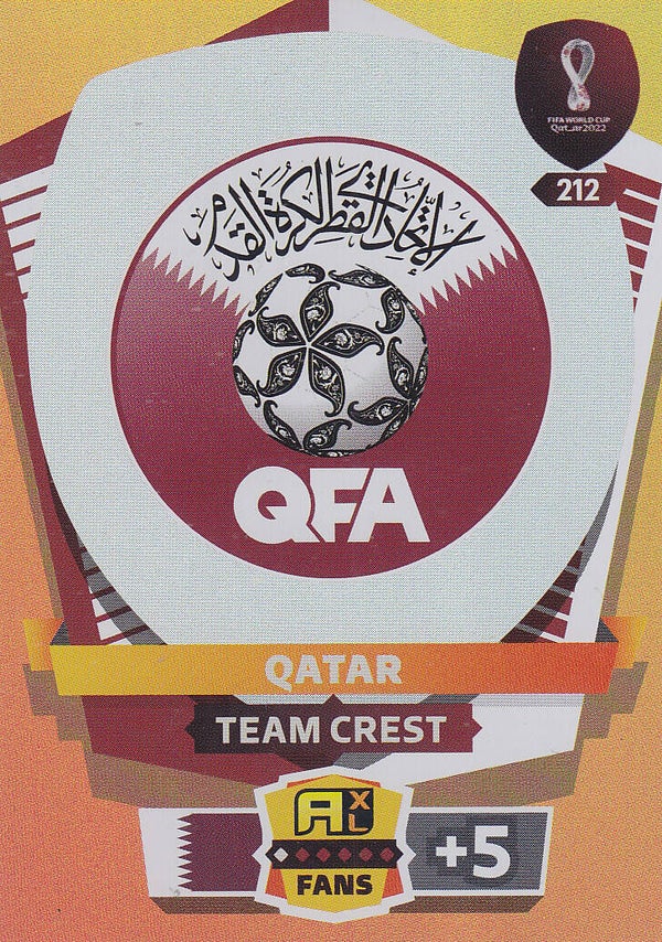 Quatar / Panini WM 2022 / Vereinslogo Team Crest Karte / Nr.212