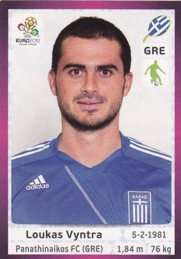 Loukas Vyntra - Griechenland - Panini EM 2012 - Basis Bild - Nr. 88
