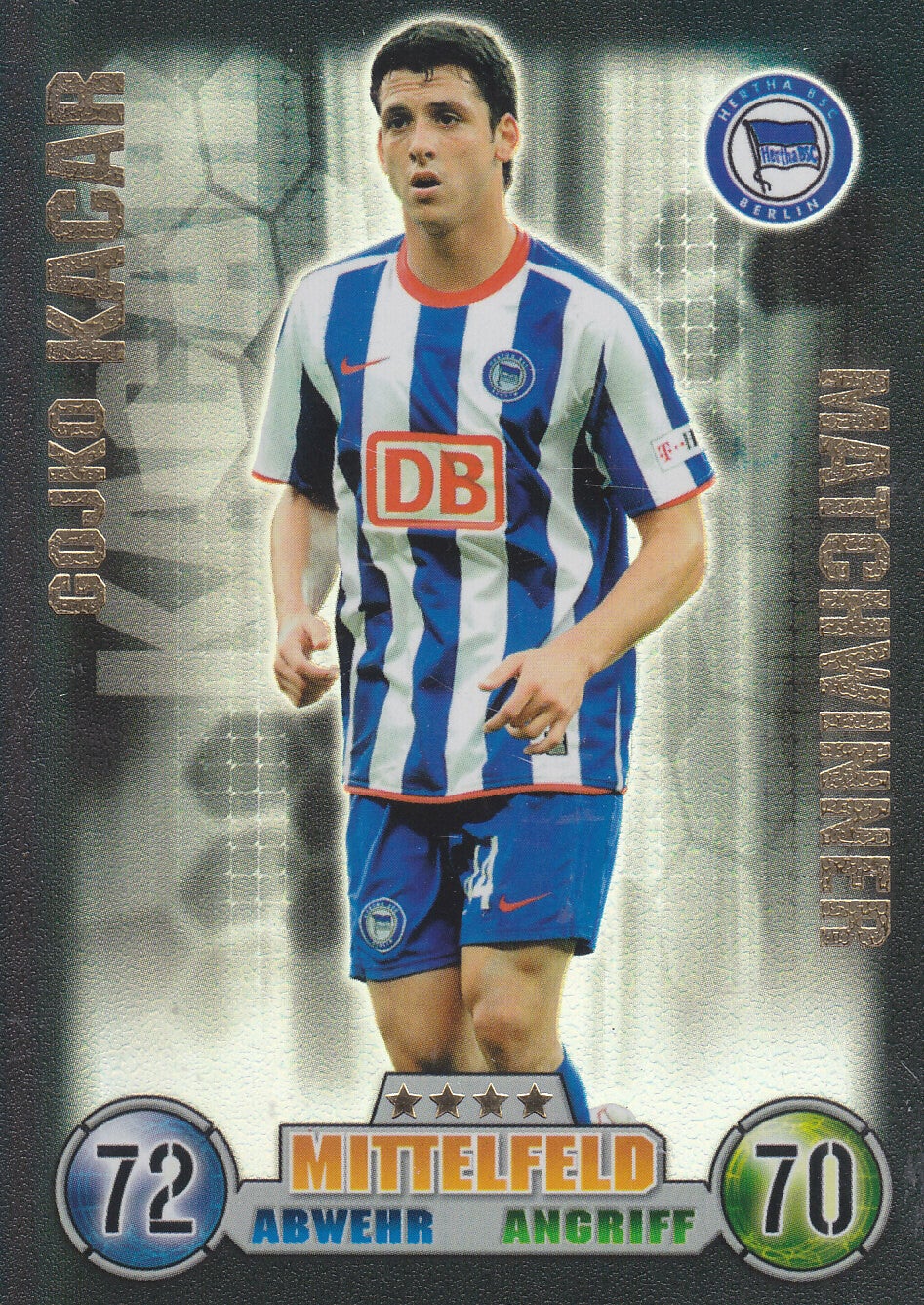 Gojko Kacar / Hertha BSC Berlin / Topps Match Attax 2008 / Matchwinner / Nr.326