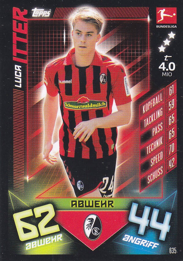 Luca Itter / SC Freiburg / Topps Match Attax 2019 / Basis Karte / Nr. 635