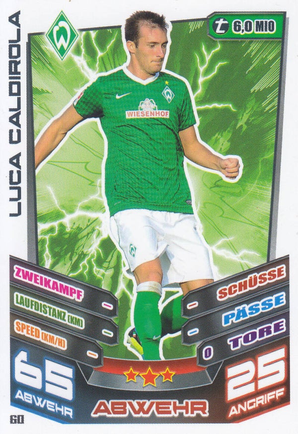 Luca Caldirola / SV Werder Bremen / Topps Match Attax 2013 / Basis Karte / Nr.60