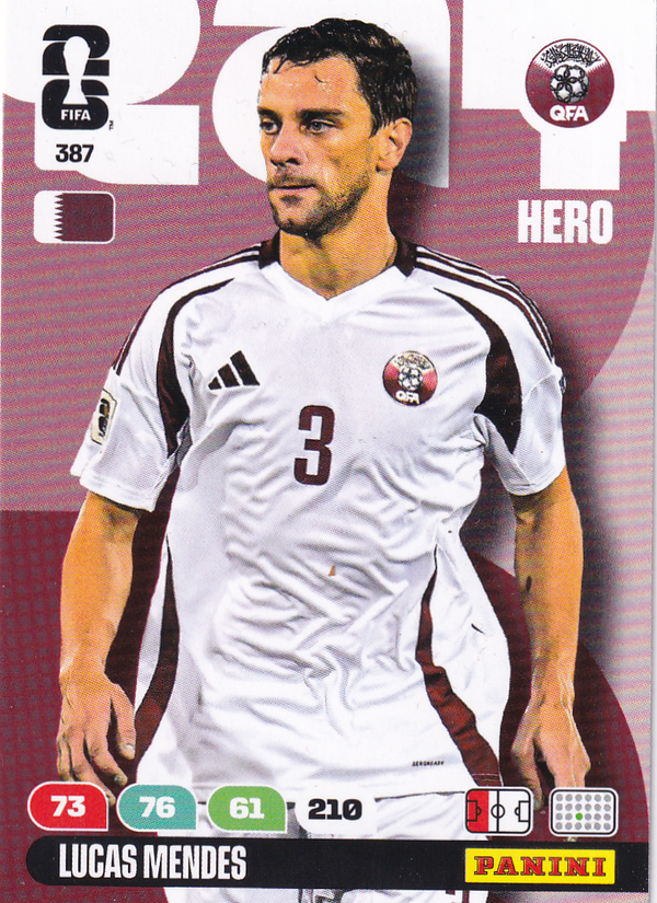 Lucas Mendes - Qatar - Panini WM 2026 - Hero - Nr. 387