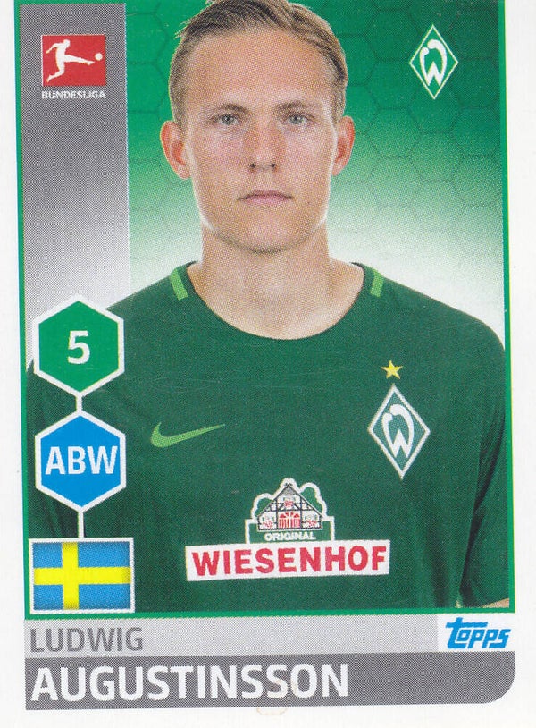 Ludwig Augustinsson - SV Werder Bremen - Topps Bundesliga 2017 - Basis Bild - Nr. 36