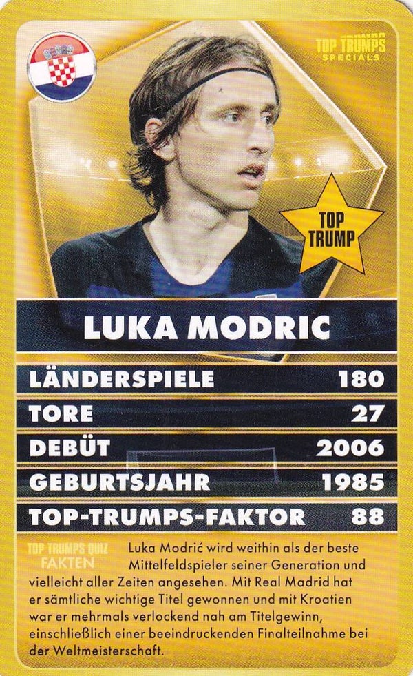 Luka Modric - Kroatien - Top Trumps - Welt Fussball Stars - Top Trump