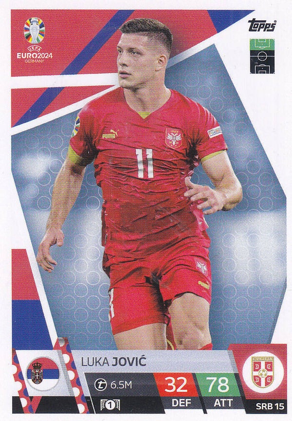 Luka Jovic / Serbien / Topps EM 2024 / Basis Karte / Nr. SRB 15