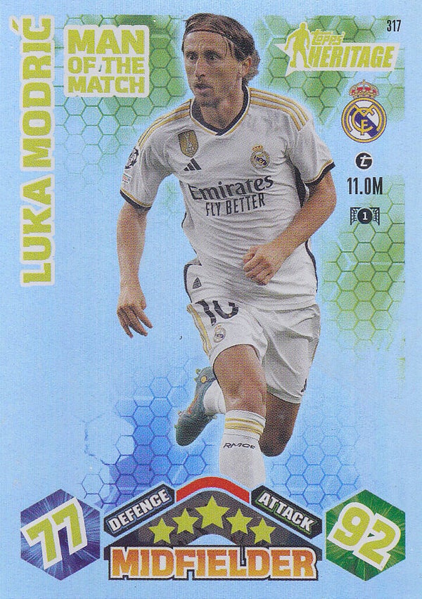 Luka Modric / Real Madrid / Topps Champions League Extra / Man of the Match Heritage  / Nr.317