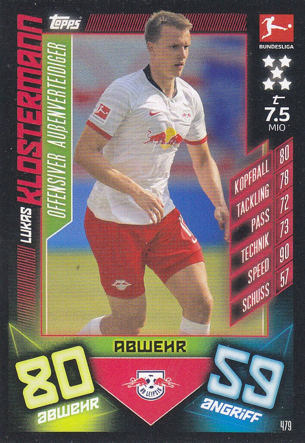 Lukas Klostermann - RB Leipzig - Topps Match Attax 2019 - Offensiver Außenverteidiger - Nr. 479