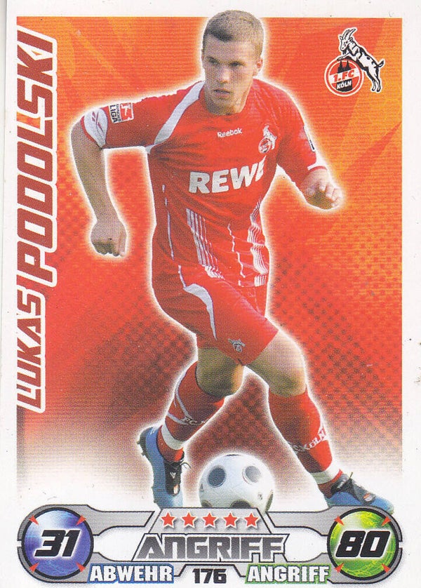 Lukas Podolski / 1.FC Köln / Topps Match Attax 2009 / Basis Karte / Nr. 176