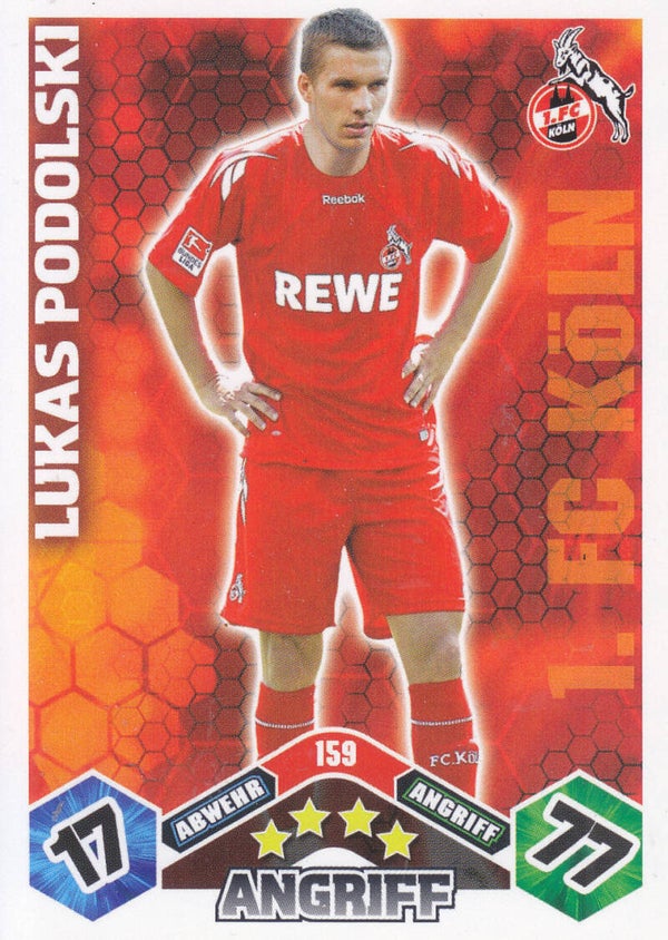 Lukas Podolski / 1.FC Köln / Topps Match Attax 2010 / Basis Karte / Nr. 159