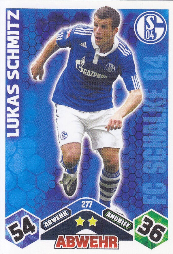 Lukas Schmitz / FC Schalke 04 / Topps Match Attax 2010 / Basis Karte / Nr. 277