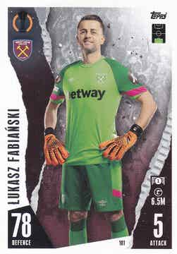 Lukasz Fabianski / Westham United / Topps Champions League 2023 / Basis Karte / Nr. 101
