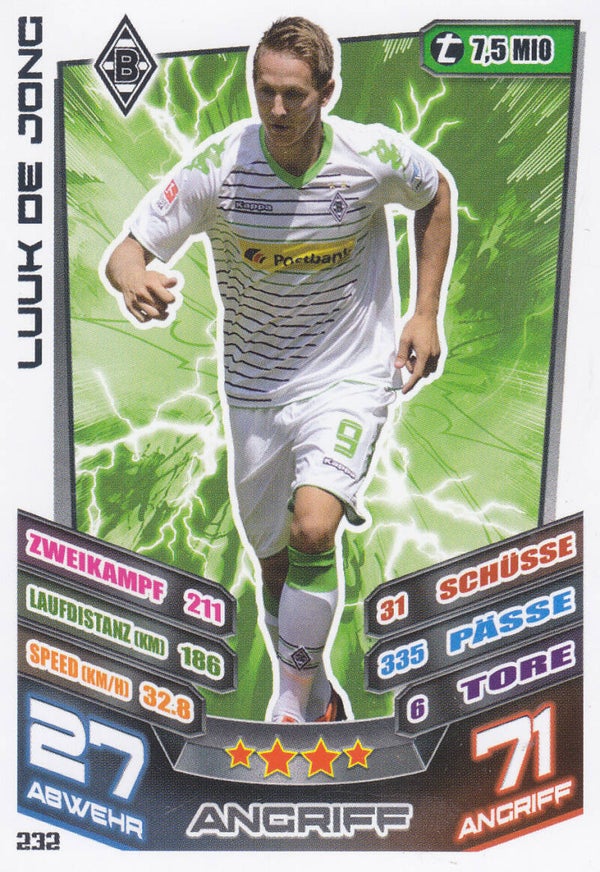 Luuk de Jong / Borussia Mönchengladbach / Topps Match Attax 2013 / Basis Karte / Nr. 232