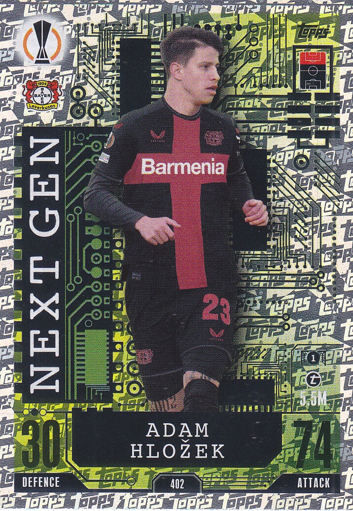 Adam Hlozek / Bayer Leverkusen / Topps Champions League 2023 / Next Gen Karte / Nr.402