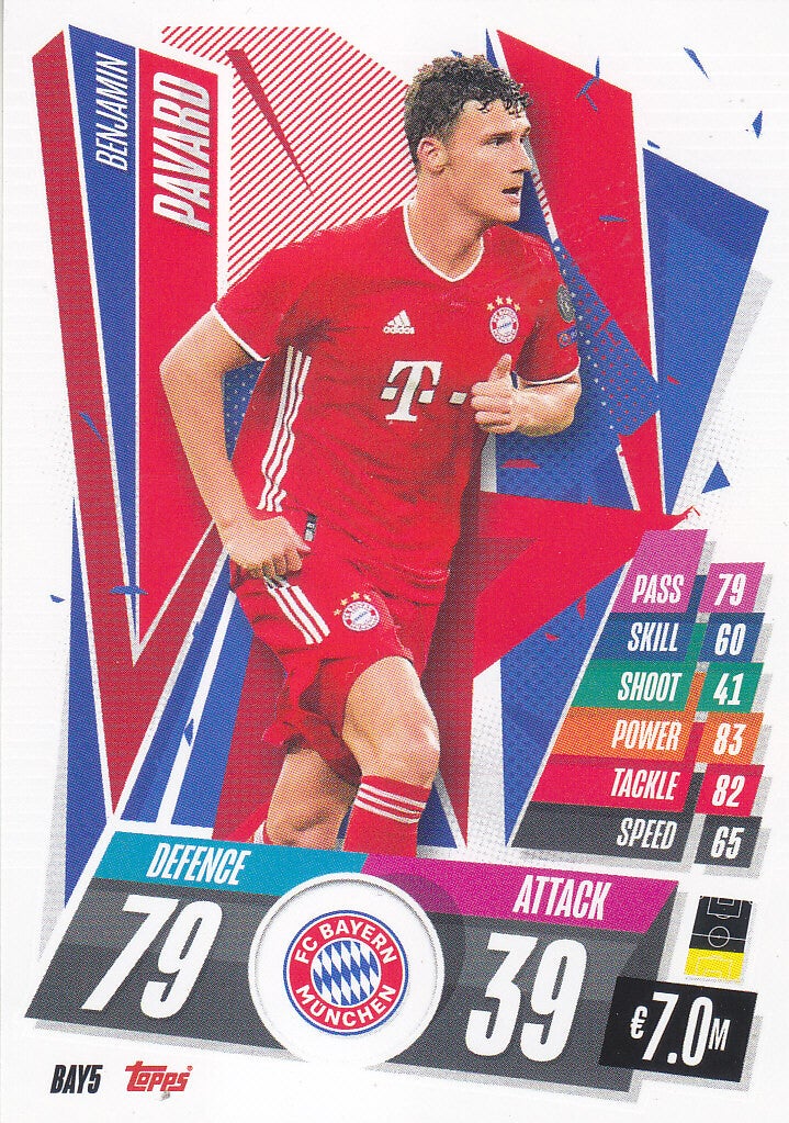 Benjamin Pavard / FC Bayern München / Topps Champions League 2020 / Basis Karte / Nr. BAY 5