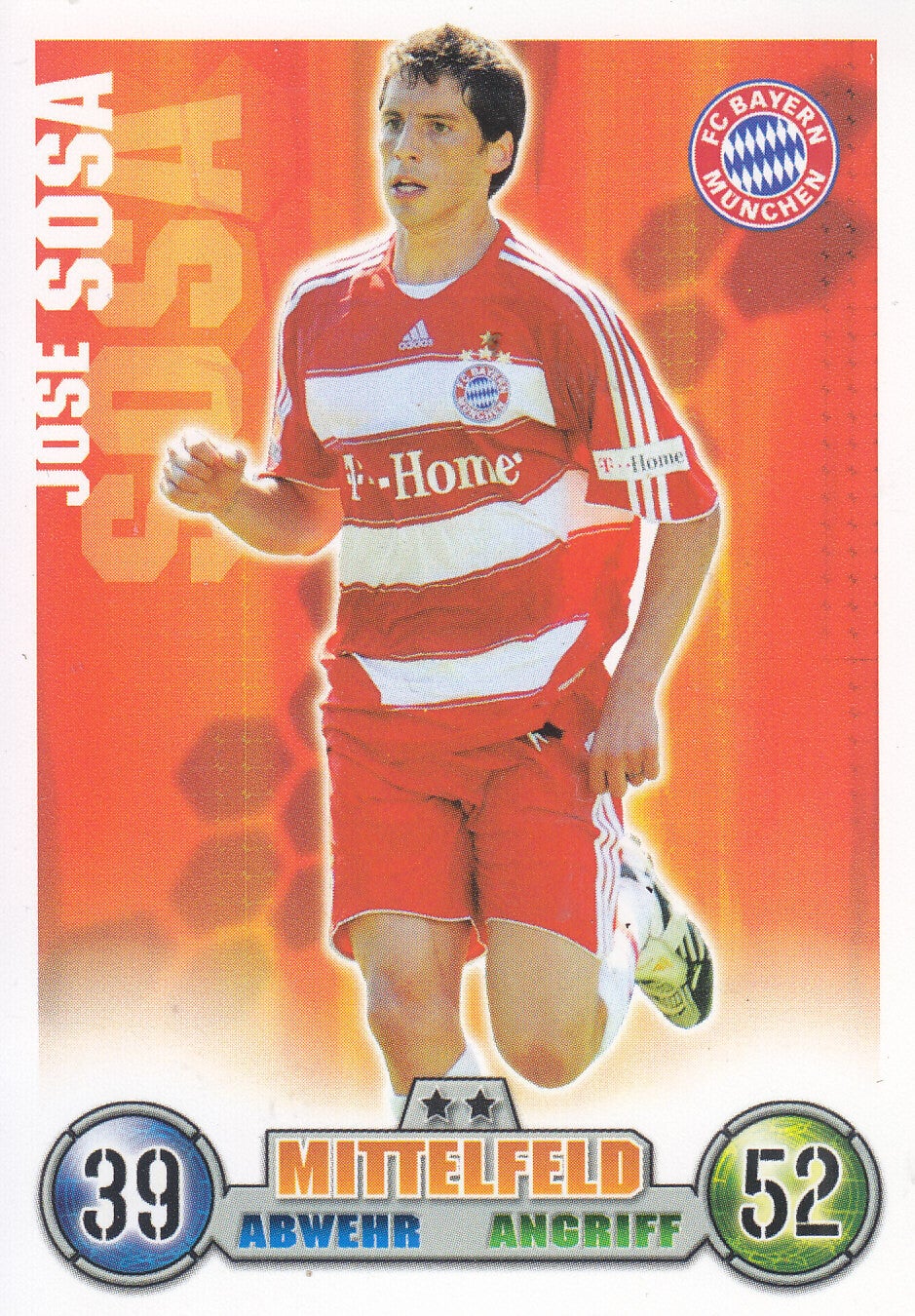 Jose Sosa / FC Bayern München / Topps Match Attax 2008 / Basis Karte / Nr.262