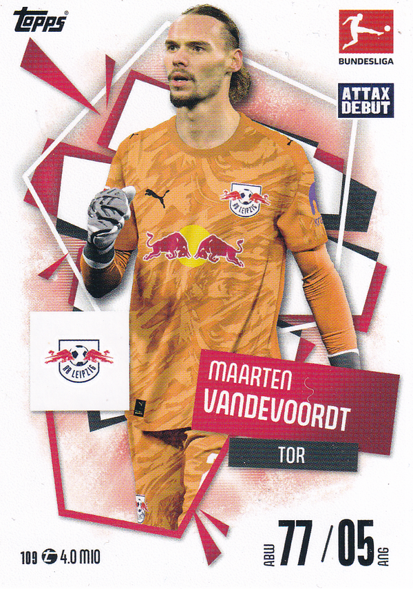 Maarten Vandervoordt - RB Leipzig - Topps Match Attax 2025 - Basis Karte - Nr. 109