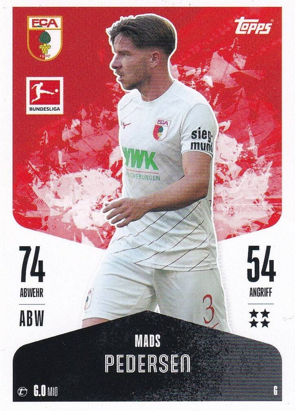 Mads Pedersen - FC Augsburg - Topps Match Attax 2024 - Basis Karte - Nr. 6