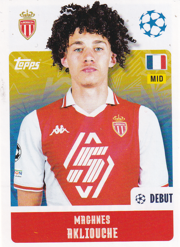 Maghnes Akliouche - AS Monaco - Topps Champions League 2024 - Basis Bild - Nr. 61