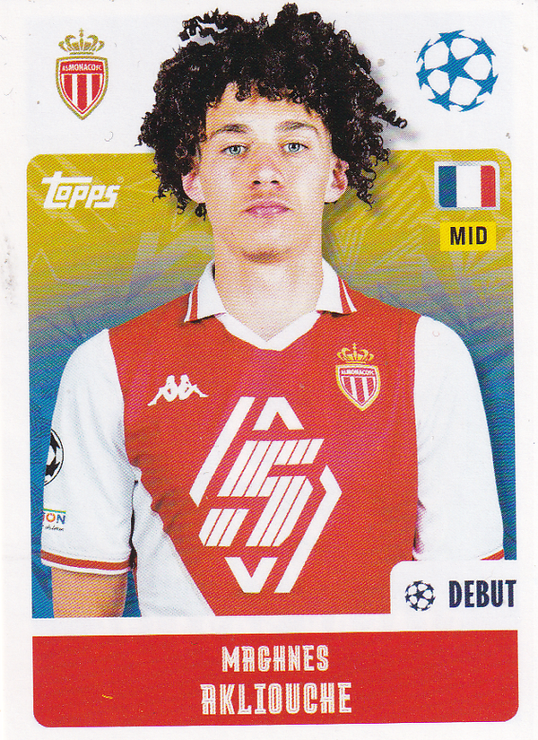 Maghnes Akliouche - AS Monaco - Topps Champions League 2024 - Basis Bild - Nr. 61