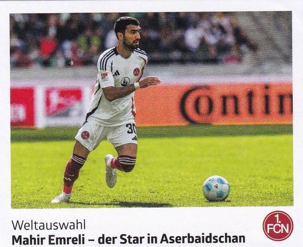 Mahir Emreli - der Star aus Aserbaidschan - Panini 125 Jahre 1.FC Nürnberg - Weltauswahl - Nr. 243