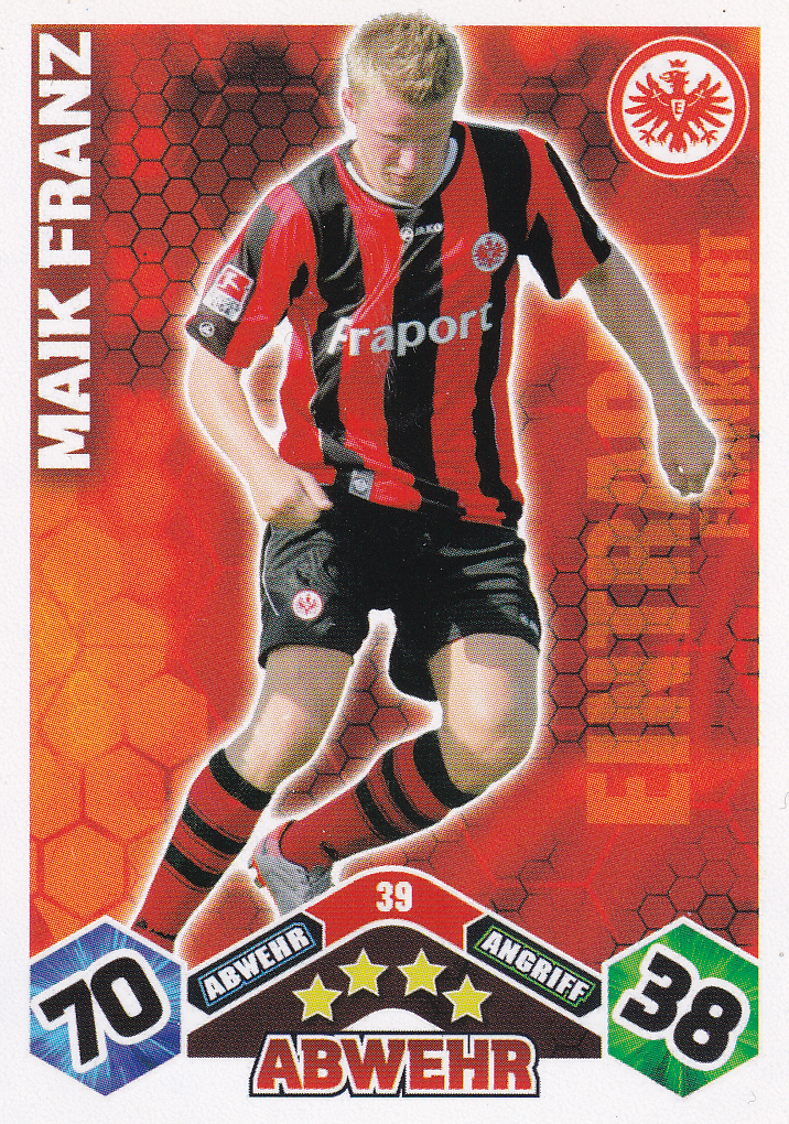Maik Franz - Eintracht Frankfurt - Topps Match Attax 2010 - Basis Karte - Nr. 39