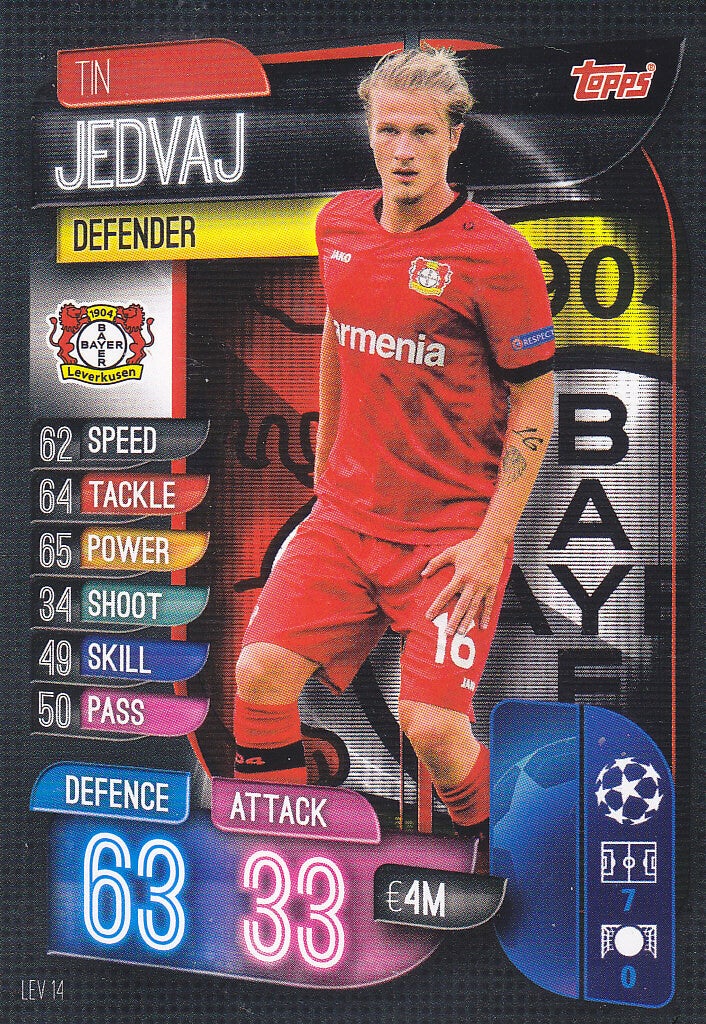 Tin Jedvaj / Bayer Leverkusen / Topps Champions League 2019 / Basis Karte / Nr. LEV 14