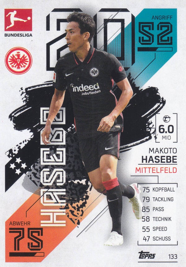 Makoto Hasebe Eintracht Frankfurt / Topps Match Attax 2021 / Basis Karte / Nr.133